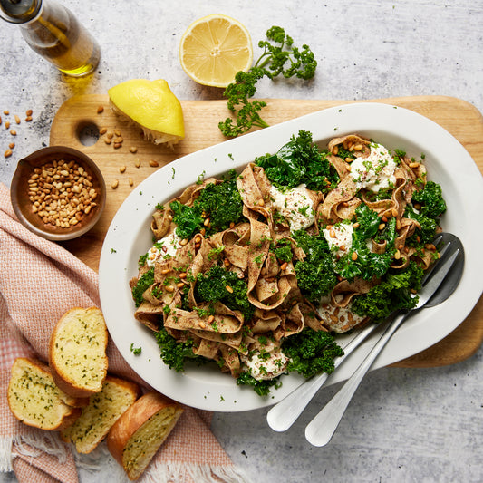 Black Olive and Ricotta Pappardelle