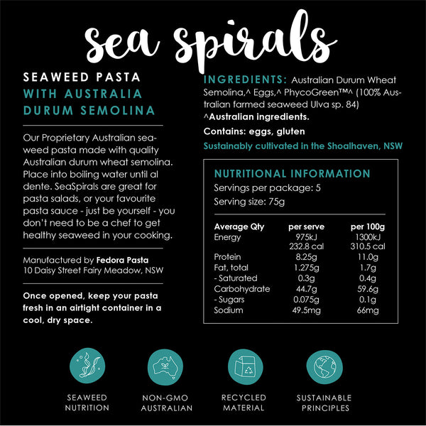 PhycoHealth Sea Spirals Seaweed Pasta 375g | Harris Farm Online