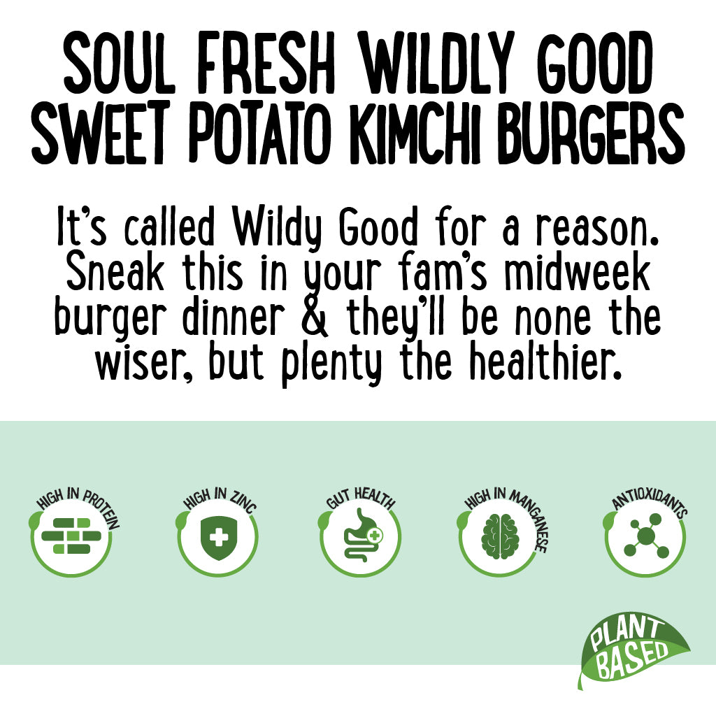 Wildly Good Sweet Potato and Kimchi Burgers 250g