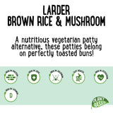 Larder Fresh Burgers  Brown Rice, Mushroom and Seaweed 250g