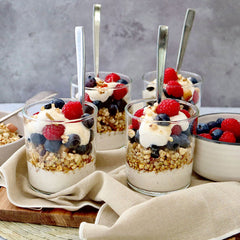 Toasted Muesli and Mixed Berries - with Vanilla Coconut Yoghurt and Maple Syrup | Harris Farm Online