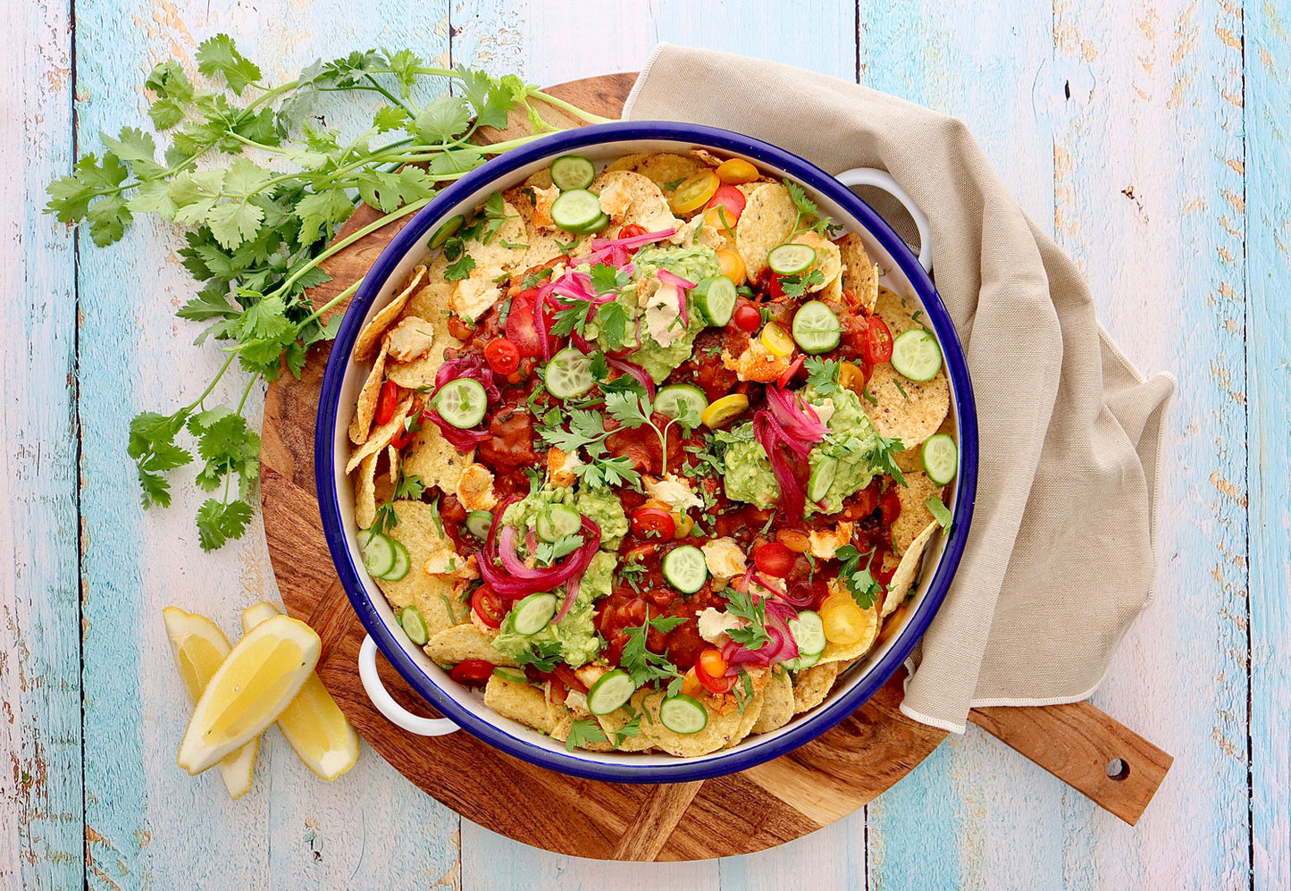 Vegan Nachos - with Smokey Bean Salsa Guacamole and Vegan Cheese | Harris Farm Online