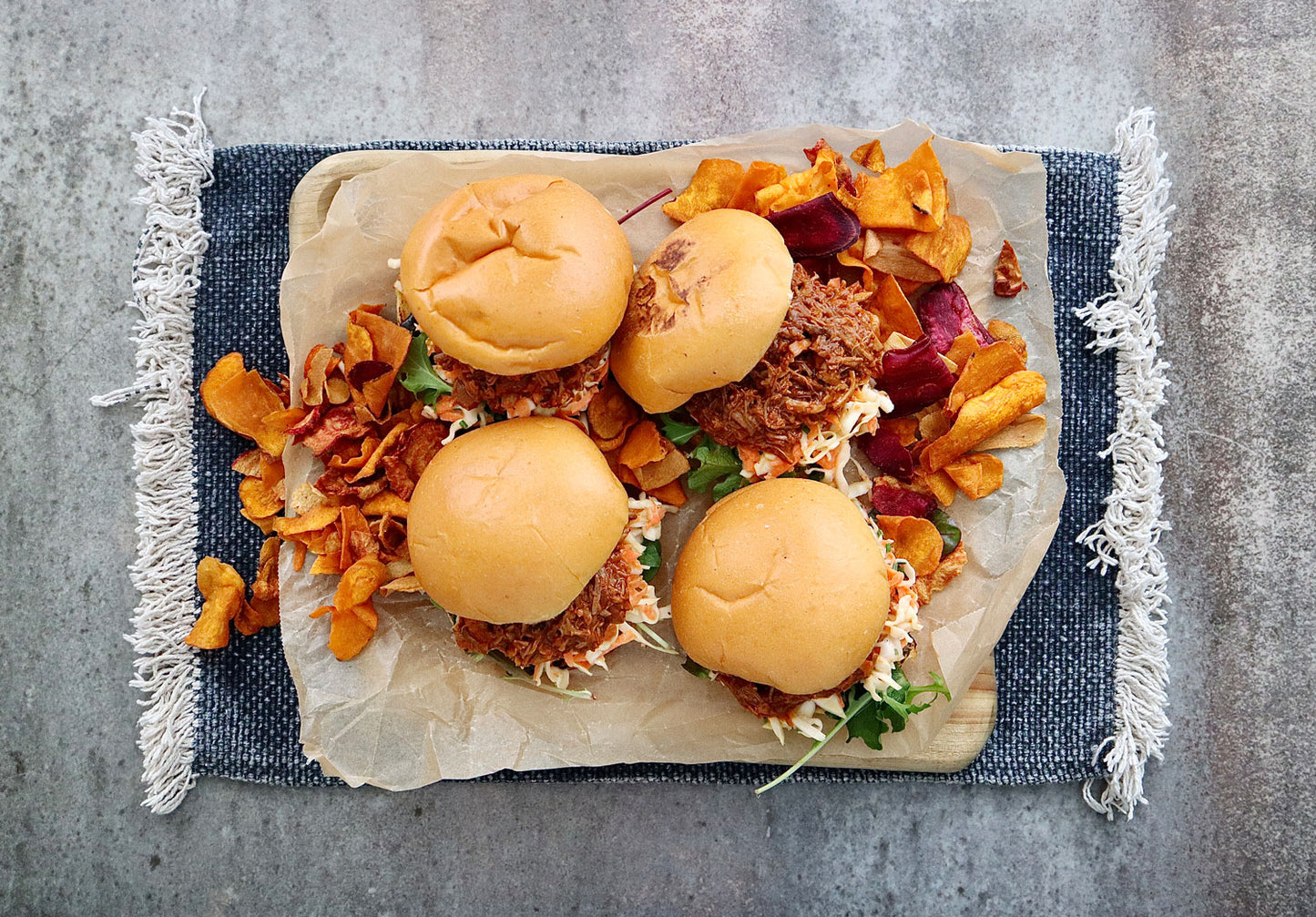 BBQ Pulled Pork Rolls - with Cabbage Slaw & Blue Cheese Dressing | Harris Farm Online