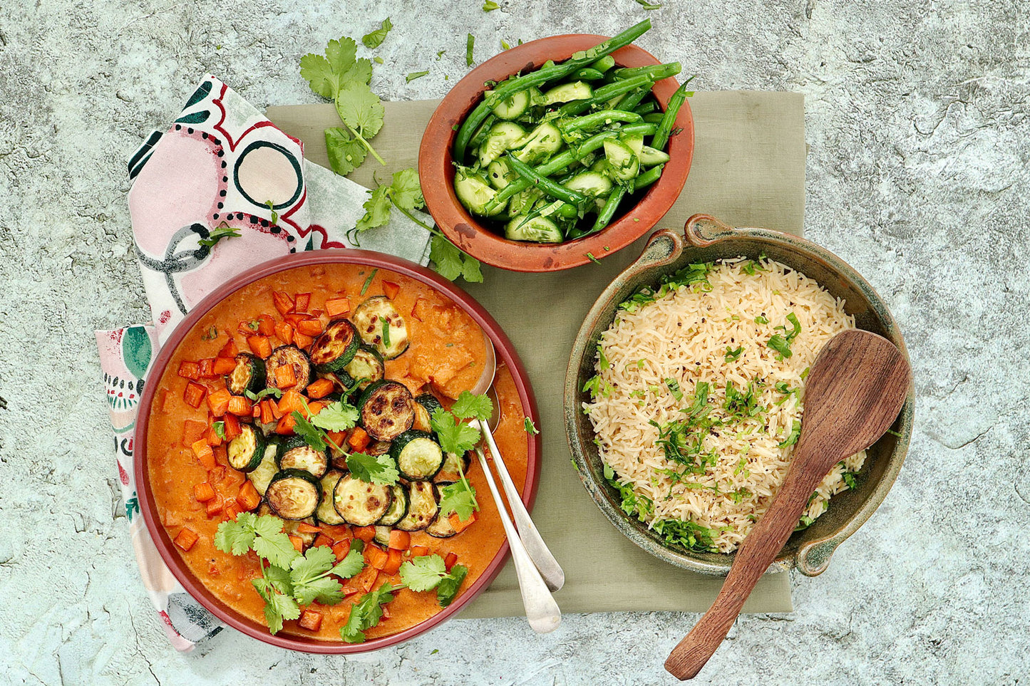 Vegetable Butter Curry - with Basmati Rice and Green Bean Cucumber Salad | Harris Farm Online
