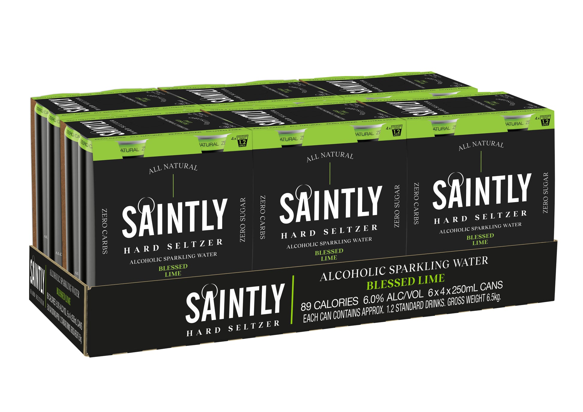 Saintly Seltzer Blessed Lime Case | Harris Farm Online