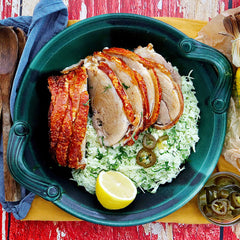Roasted Pork Leg - with Jalapeno Cabbage Slaw and Corn On The Cob | Harris Farm Online