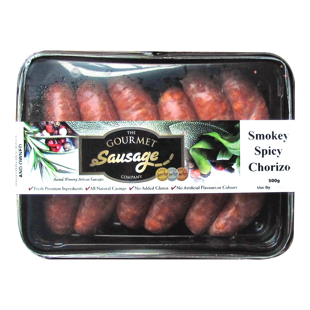 Sausages - Smoky Chorizo 500g The Gourmet Sausage , Frdg5-Meat - HFM, Harris Farm Markets
- 2