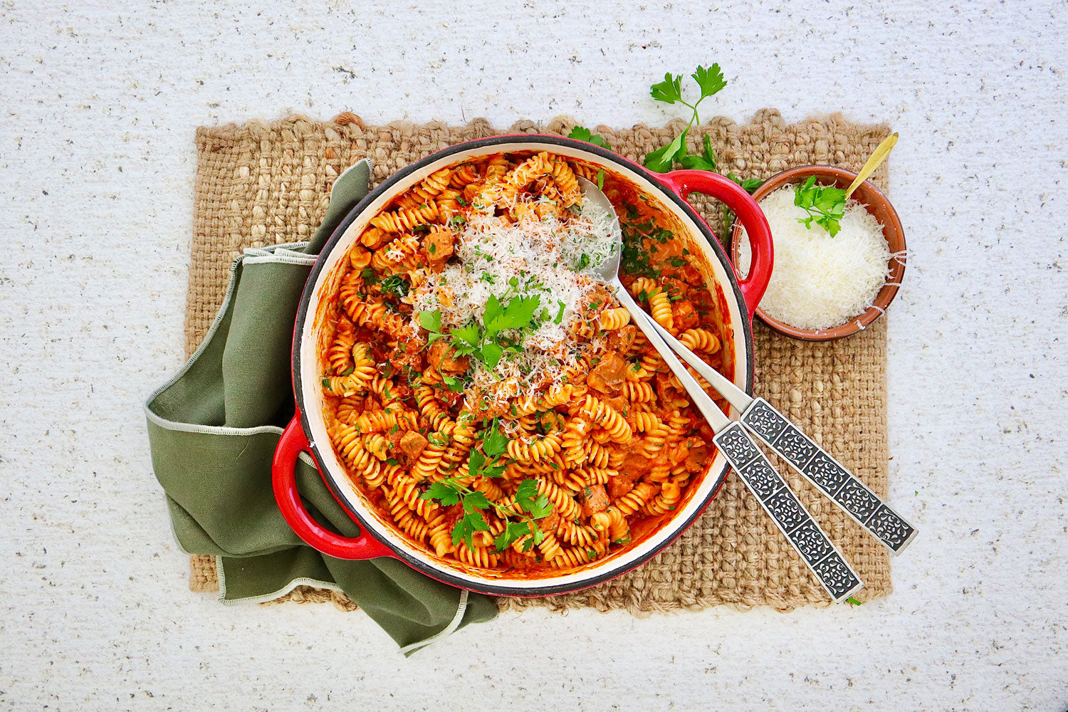 Fusilli Pasta - with Smoked Pork and Pecorino Sausage | Harris Farm Online