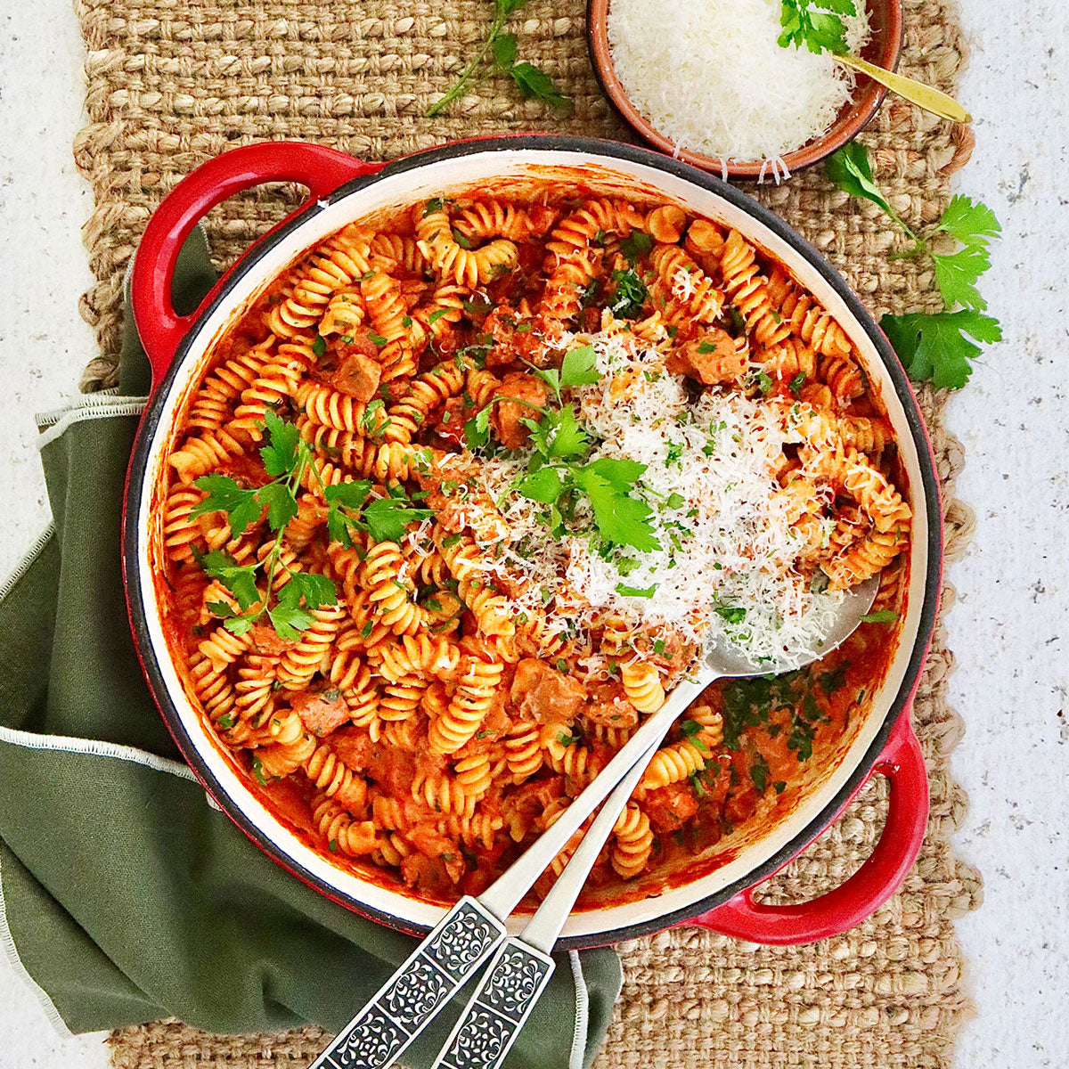Fusilli Pasta - with Smoked Pork and Pecorino Sausage | Harris Farm Online