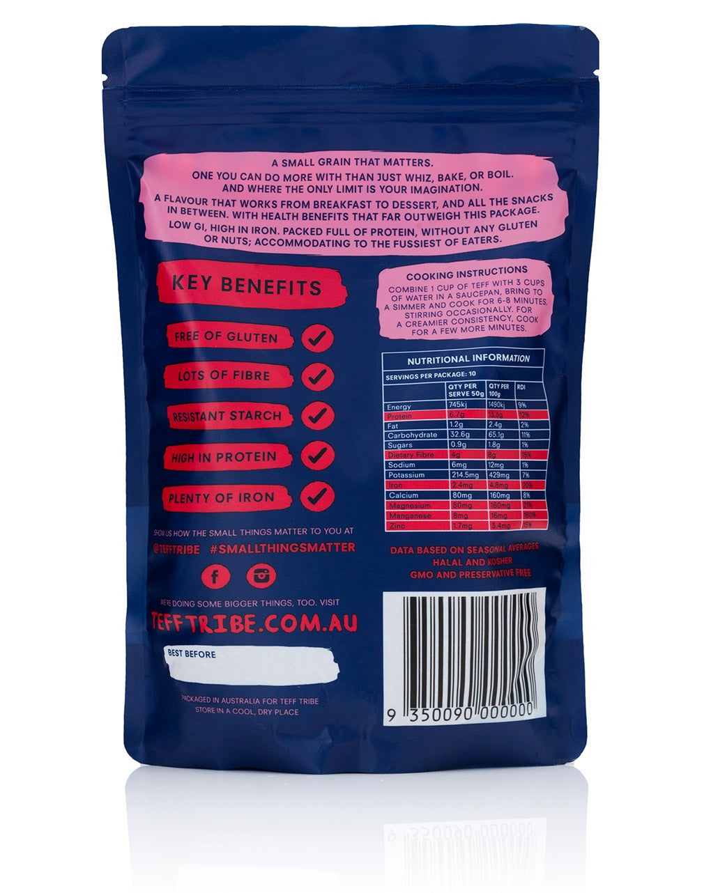 Teff Tribe Brown Grain 500g , Grocery-Grains - HFM, Harris Farm Markets
- 2