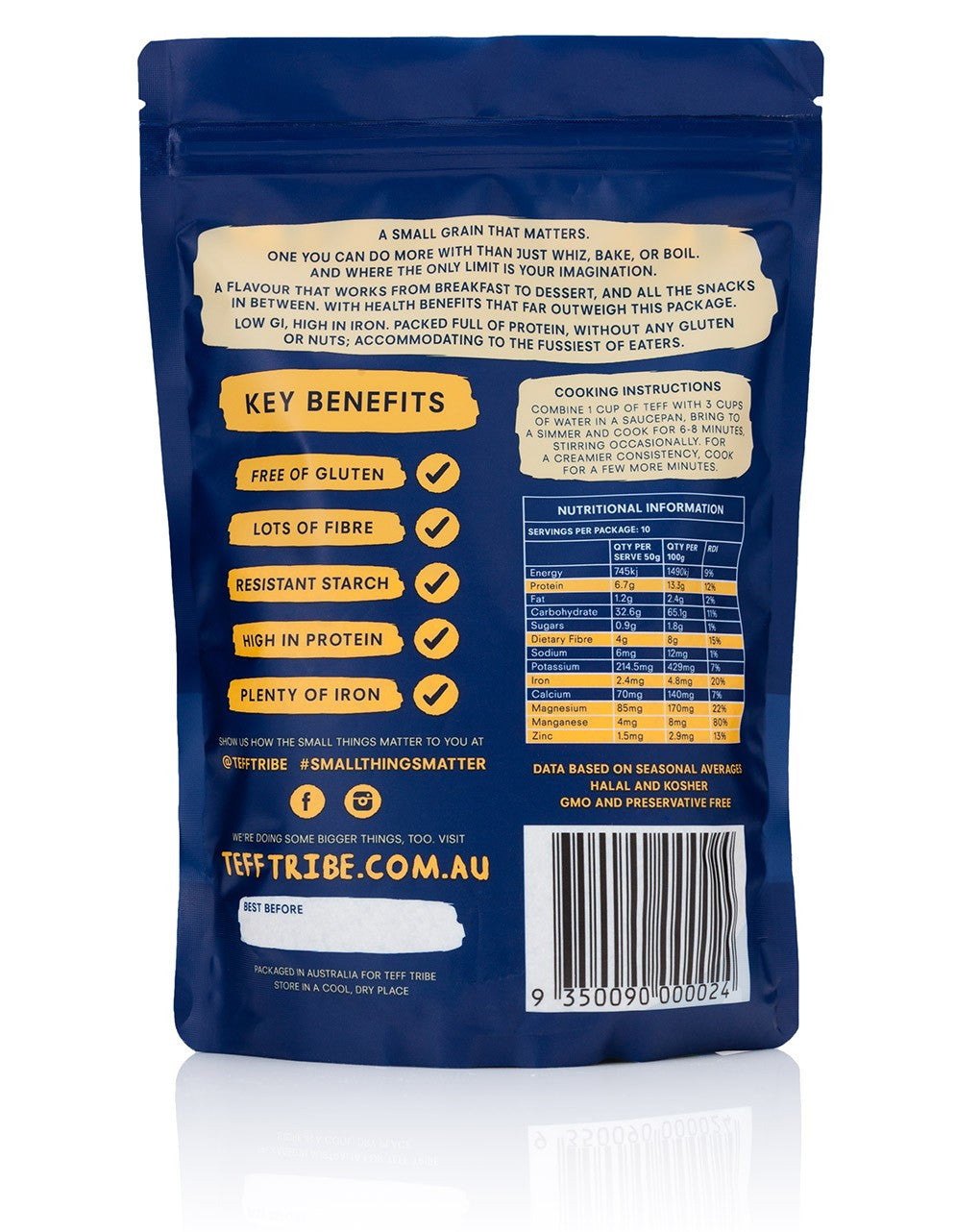 Teff Tribe Ivory Grain 500g , Grocery-Grains - HFM, Harris Farm Markets
- 2