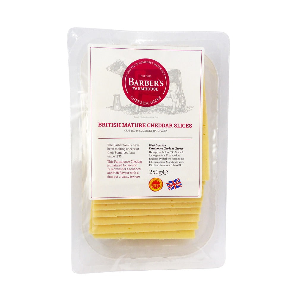 Barbers Sliced Cheddar Cheese 250g | Harris Farm Online
