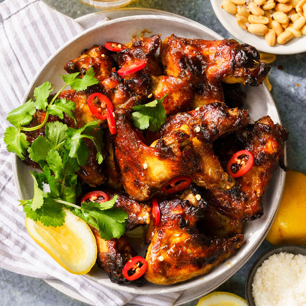3 Fruit Marmalade Sticky Chicken Wings with Spring Salad Harris