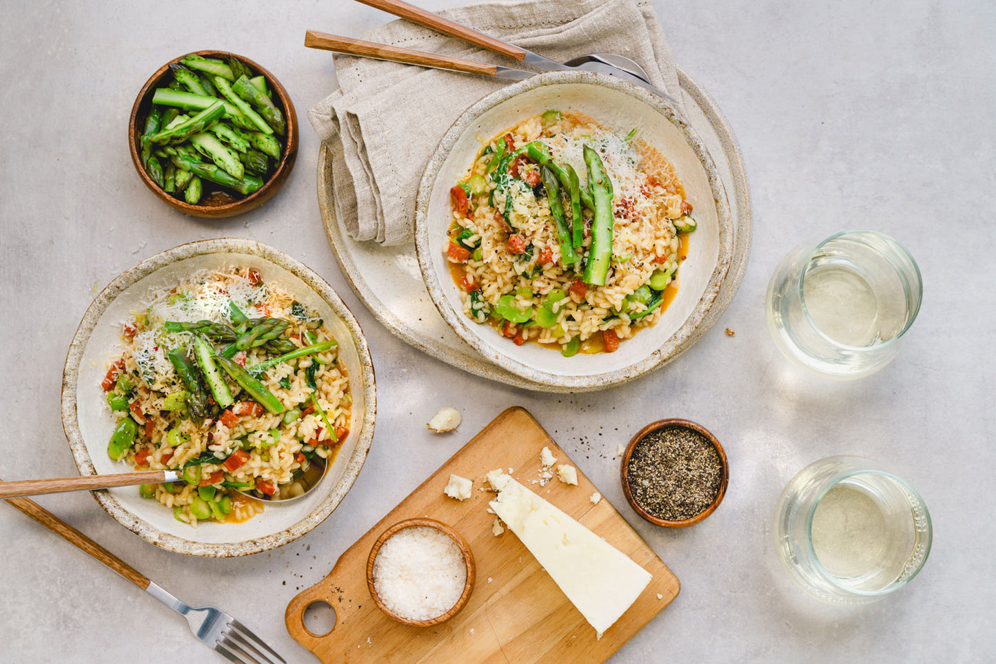 Asparagus, Broad Bean and Chorizo Risotto | Harris Farm Online
