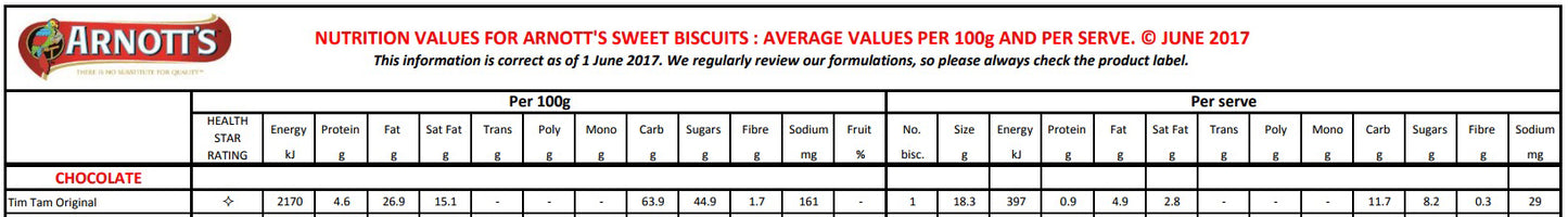 Arnott's Tim Tam Original 200g