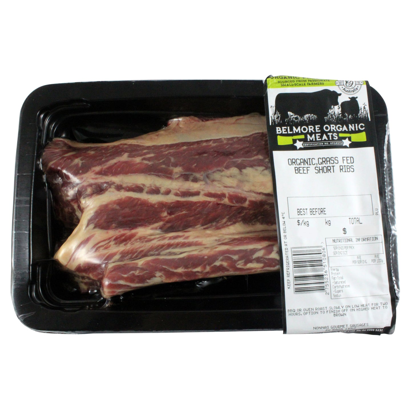 Beef - Ribs Organic (350-450g) Belmore