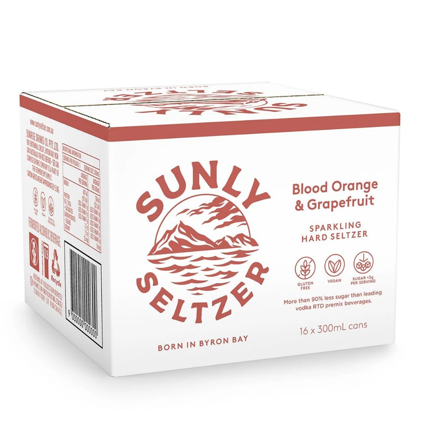 Sunly Seltzer Blood Orange and Grapefruit Sparkling Hard Seltzer Case | Harris Farm Online