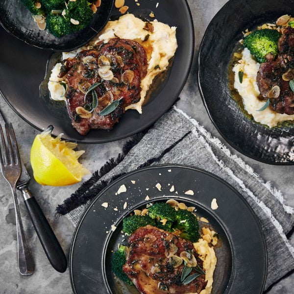 Pork Scotch Steak - with Parsnip Potato Mash & Broccoli