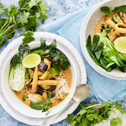 Massaman Vegetable Curry with Vermicelli and Buk Choy