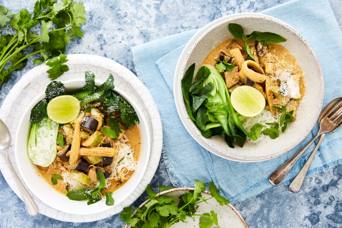 Massaman Vegetable Curry with Vermicelli and Buk Choy