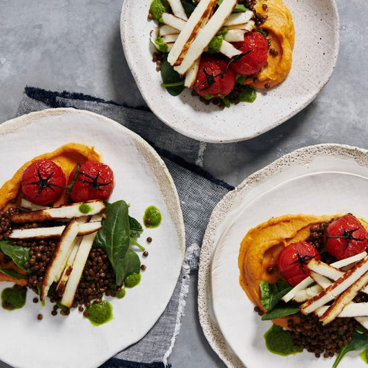 Lamb Backstrap - with Couscous Roasted Pumpkin Broccoli and Cucumber Yoghurt