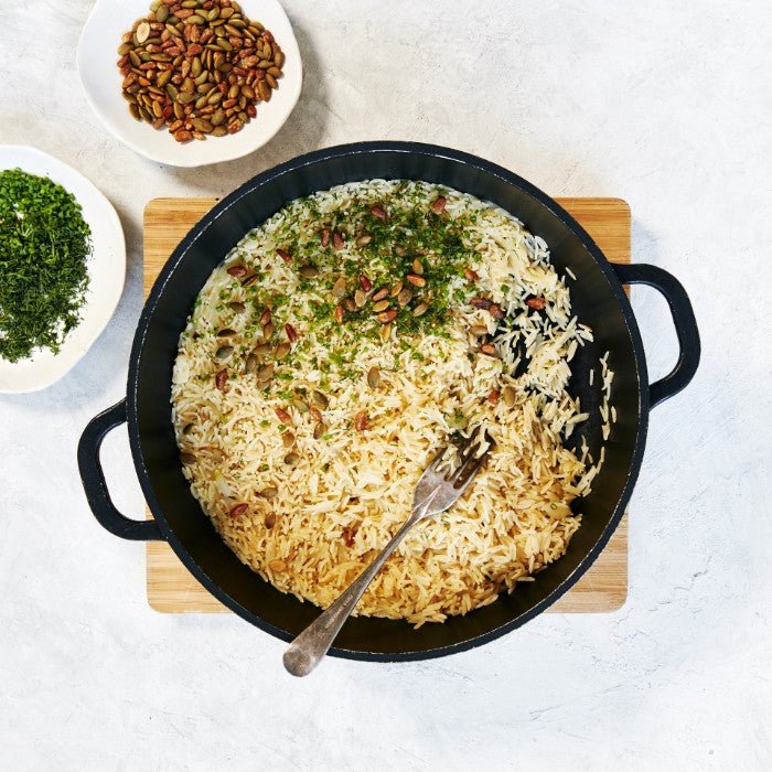 Leek & Turmeric Braised Lamb Shanks - with Pilaf Rice