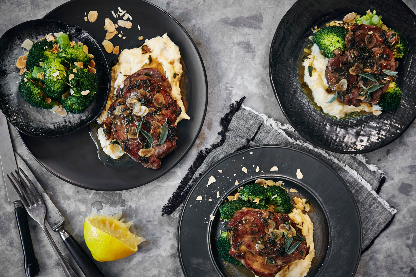 Pork Scotch Steak - with Parsnip Potato Mash & Broccoli