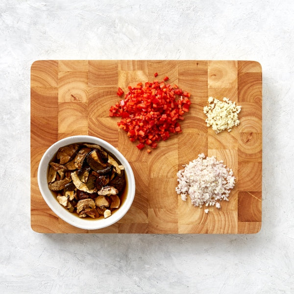 Porcini Mushroom Risotto with Italian Sausage and Spinach