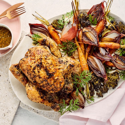 Easter Italian Spiced Chicken with Caramelised Vegies and Citrus Ricotta