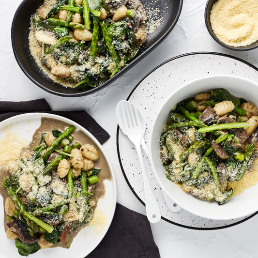 Gnocchi - with Creamy Mushrooms, Asparagus & Parmesan
