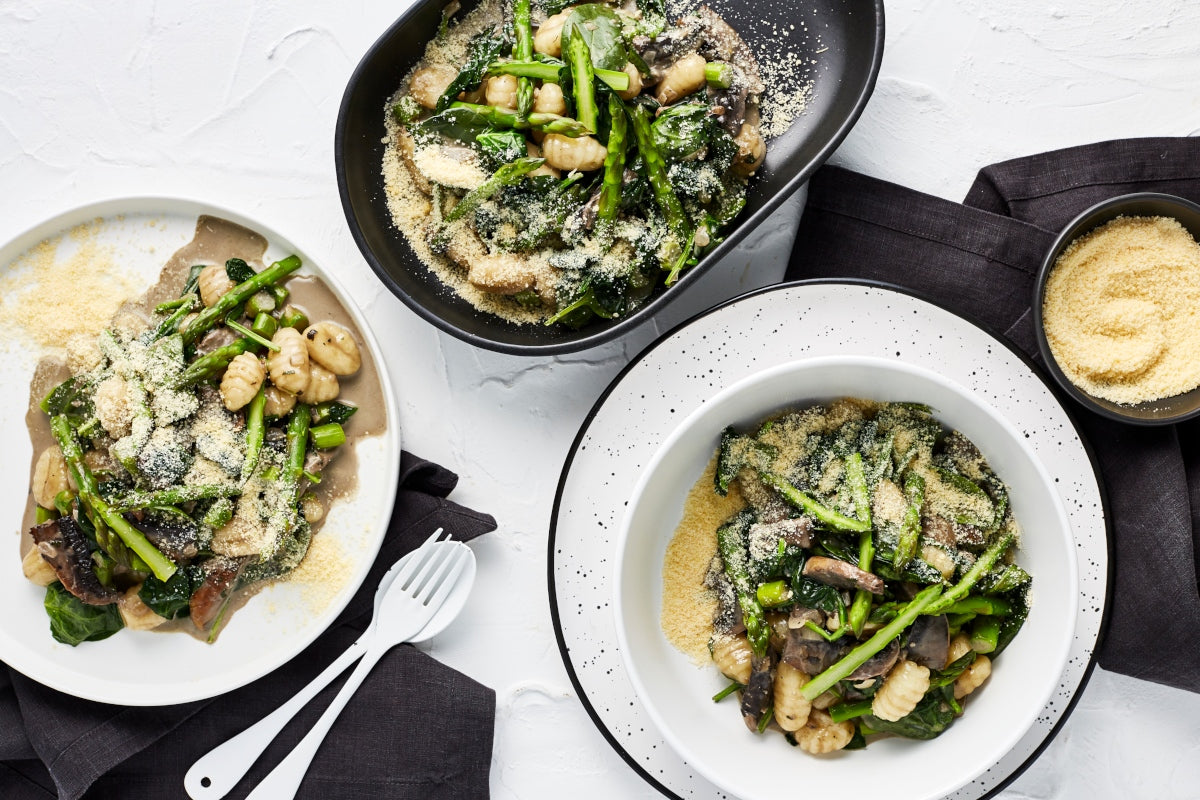 Gnocchi - with Creamy Mushrooms, Asparagus & Parmesan