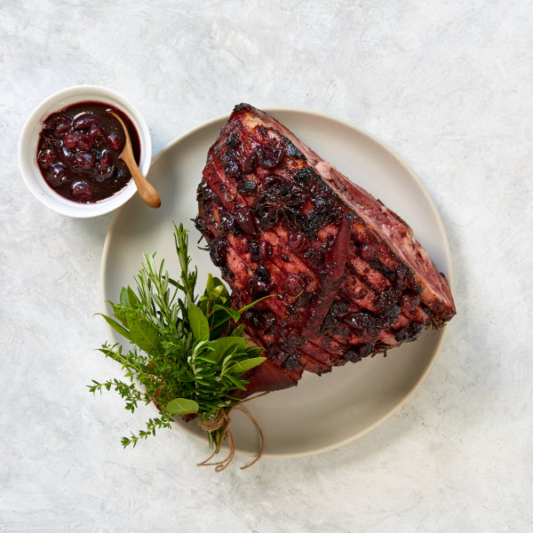 Mixed Berry and Cherry Glazed Christmas Ham