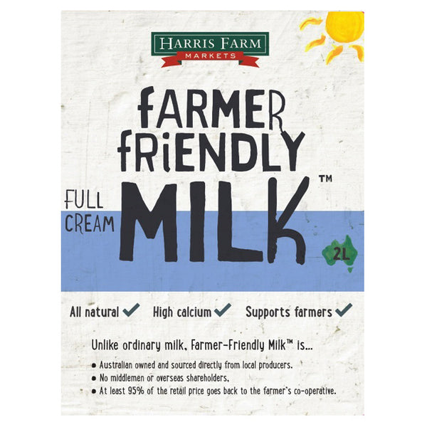 Milk Full Cream Farmer Friendly 2L Harris Farm , Frdg2-Dairy - HFM, Harris Farm Markets
 - 2