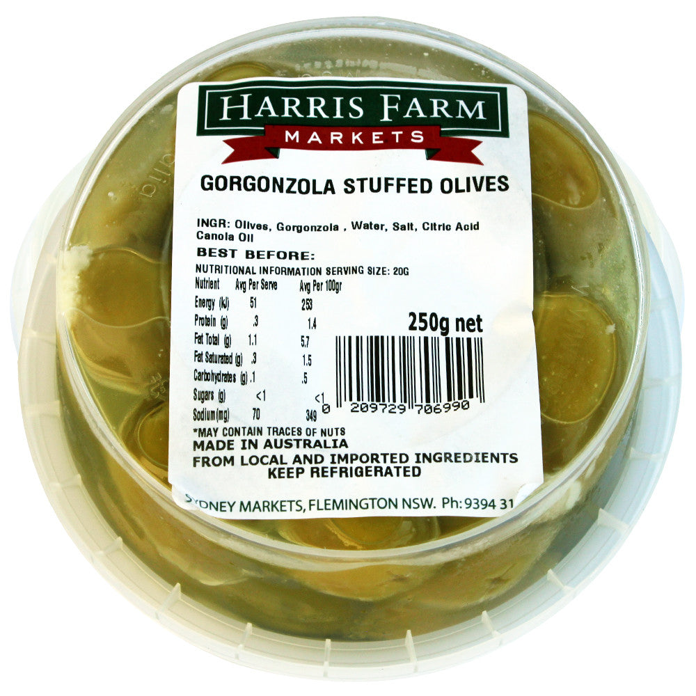 Harris Farm Olives Stuffed Blue Vein tub , Frdg1-Antipasti - HFM, Harris Farm Markets
 - 2