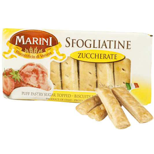 Marini - Biscuits Sfogliatine Zuccherate - Puff Pastry Sugar Topped (200g)