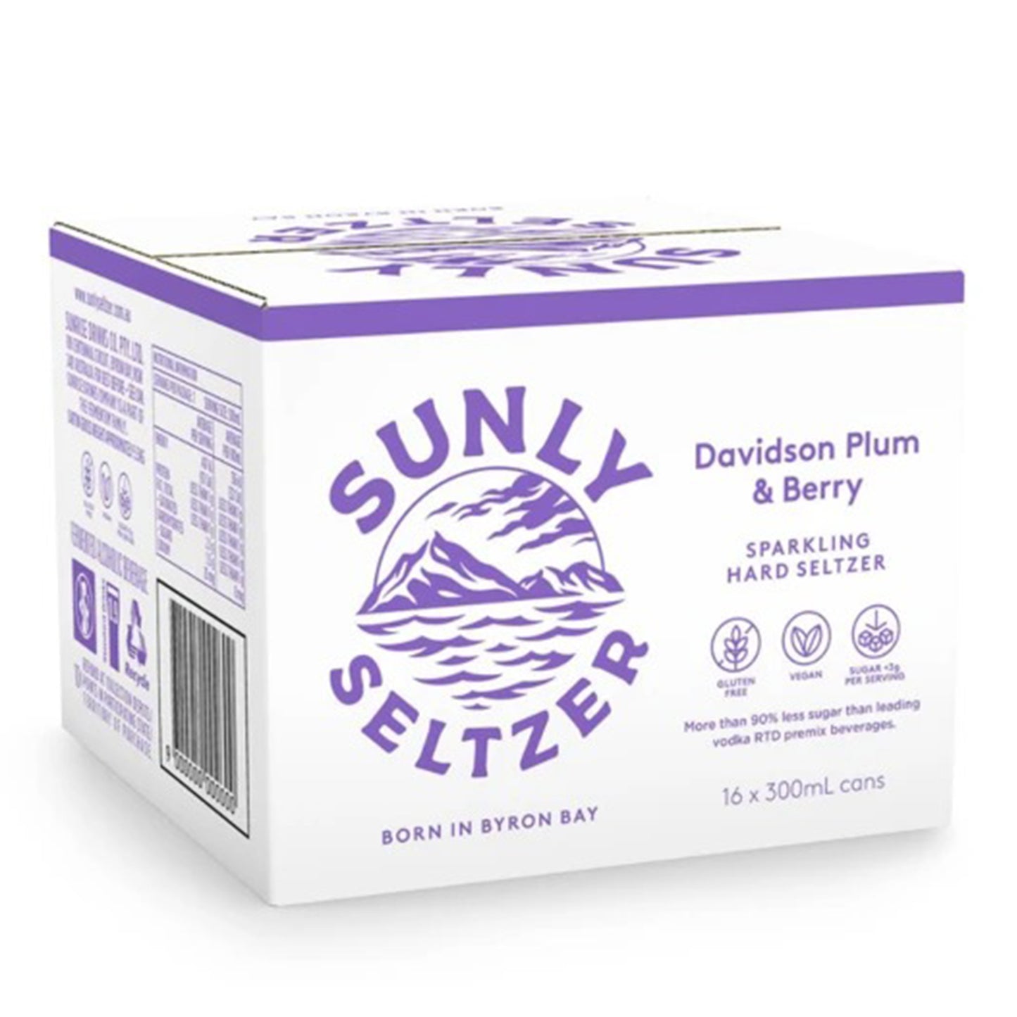Sunly Seltzer Davidson Plum and Berry Sparkling Hard Seltzer Case | Harris Farm Online