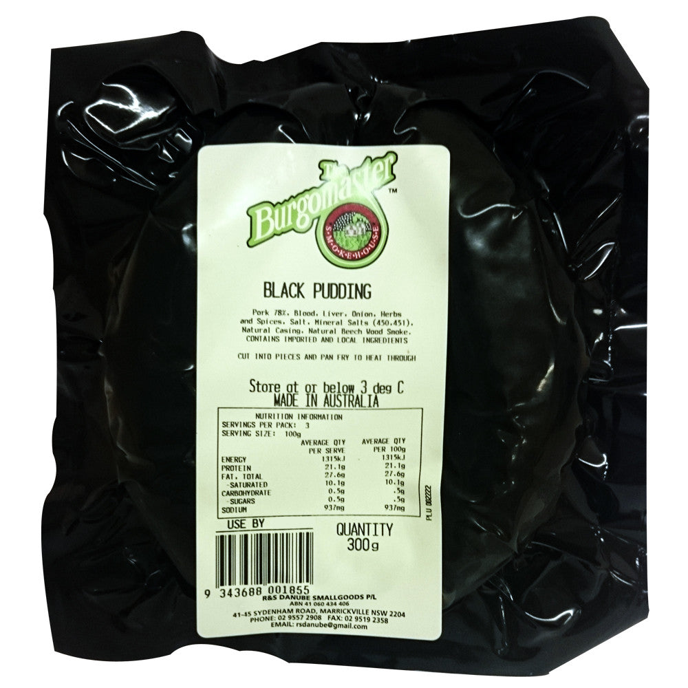 Pork Black Pudding (300g) Burgomaster , Frdg4-Deli - HFM, Harris Farm Markets
- 2