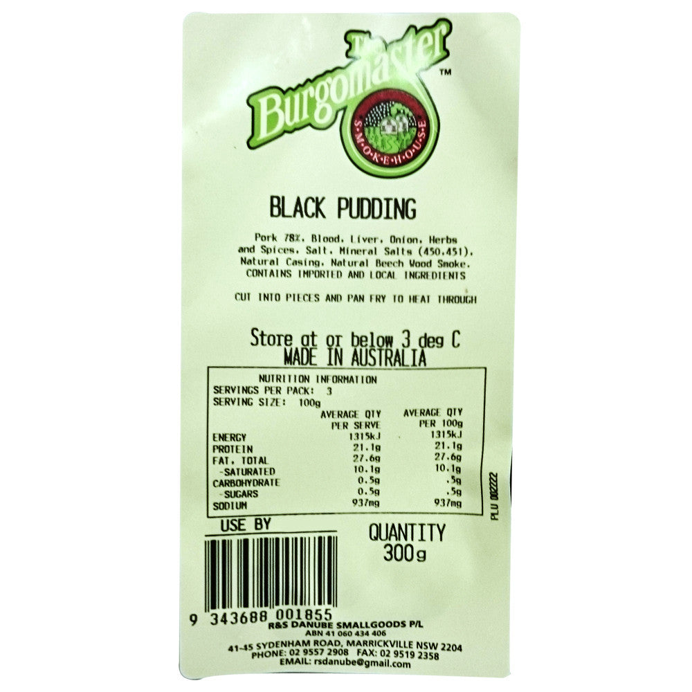 Pork Black Pudding (300g) Burgomaster , Frdg4-Deli - HFM, Harris Farm Markets
- 3