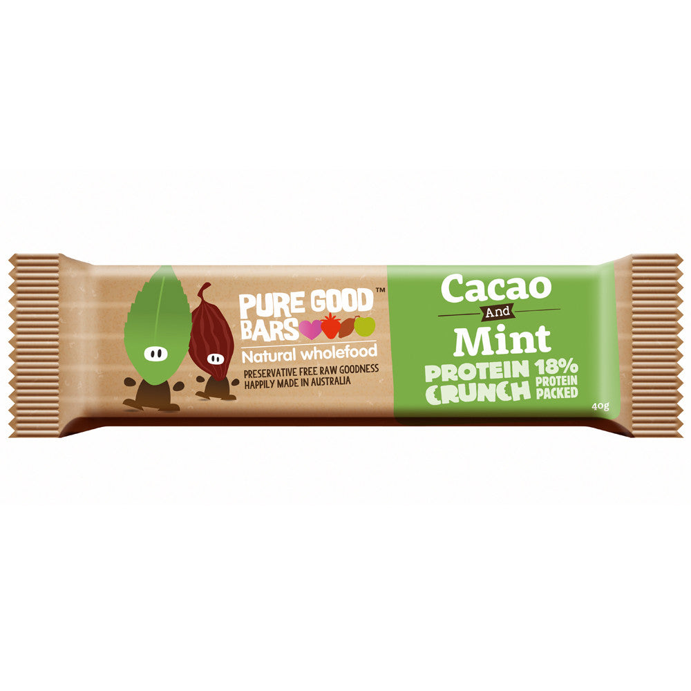 Pure Good Bars Cacao Mint Protein 40g , Grocery-Confection - HFM, Harris Farm Markets