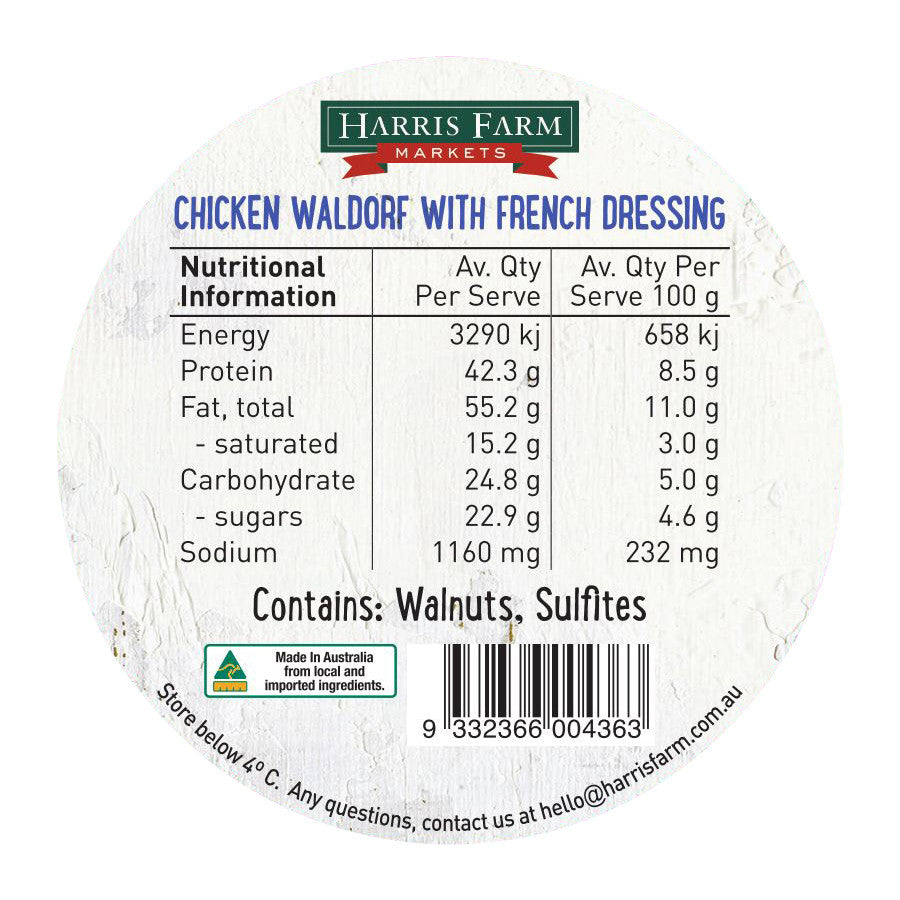 Harris Farm Salad2Go Chicken Waldorf With French Dressing 300g