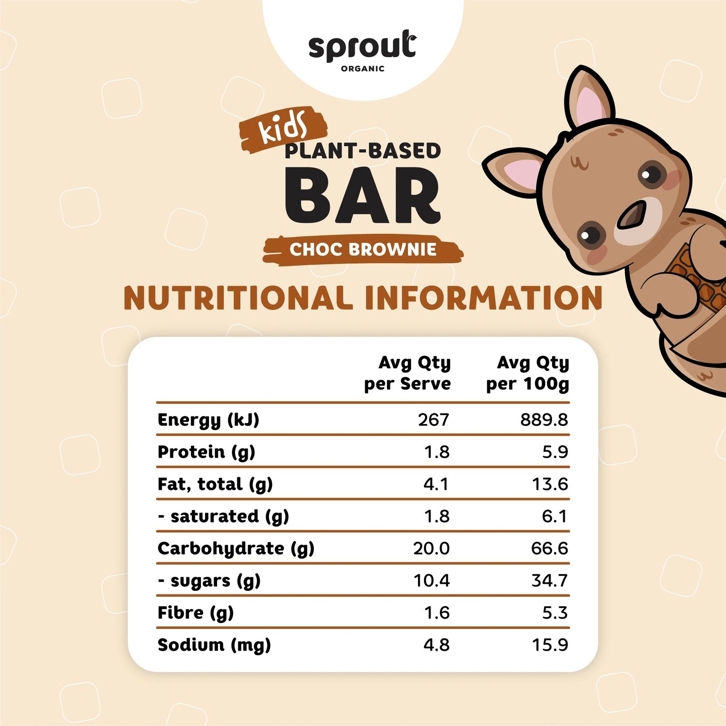 Sprout Organic Plant-based Chocolate Brownie Bar | Harris Farm Online