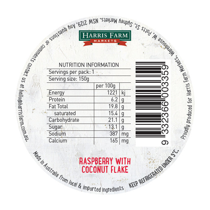 Harris Farm - Yoghurt Topper - Raspberry Coconut Flake (150g)