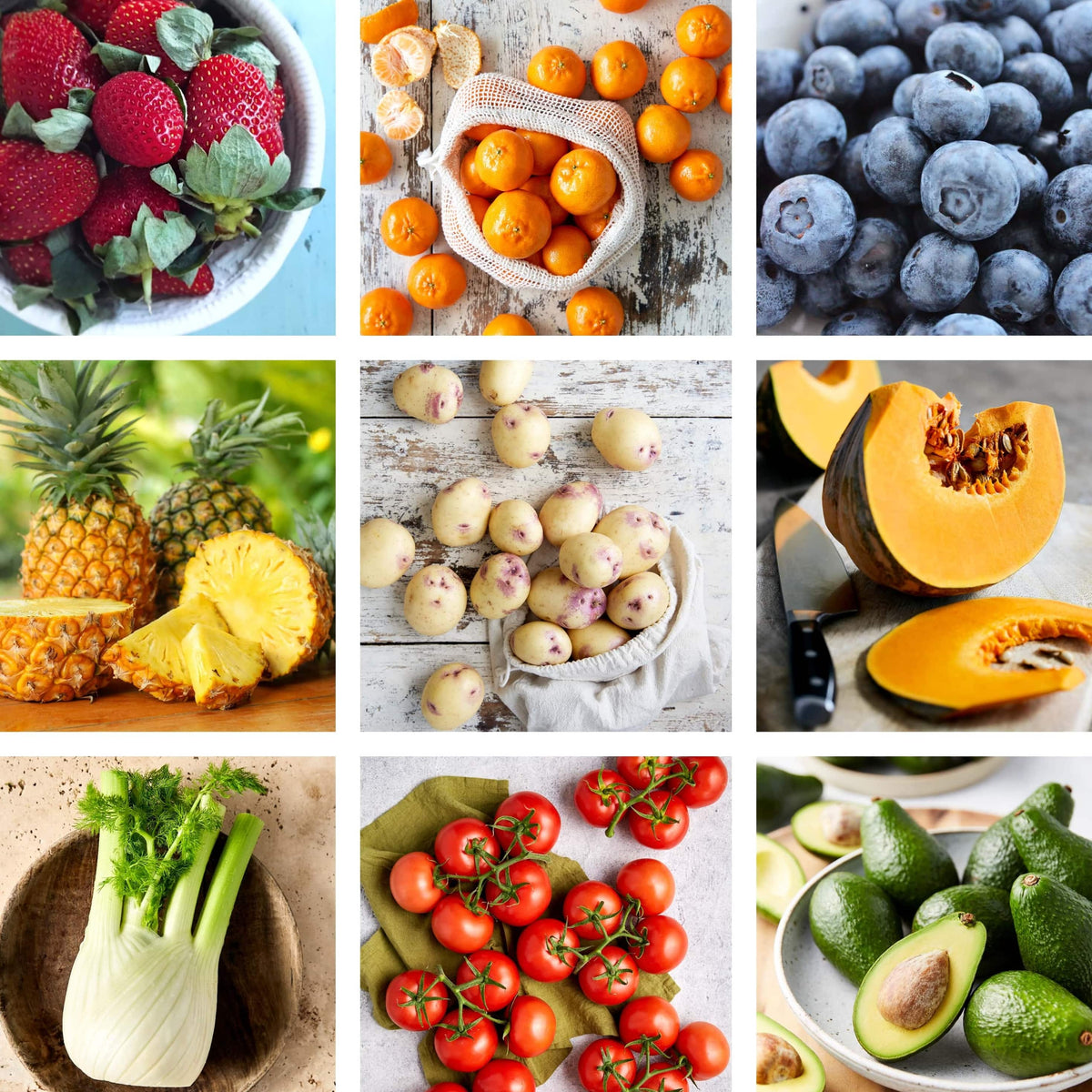 Dave's Market Update for the 6th of July includes Strawberries, Blueberries, Imperial Mandarins, Pineapple, Hass Avocados, Fennel, Kestrel Potatoes, Kent, Butternut and Grey Pumpkin varieties and all varieties of tomatoes.