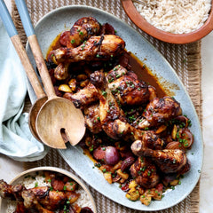 Chestnuts, Chorizo, Pear & Port Chicken Drumsticks