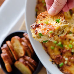 Cheesy Leek Dip with Crostini