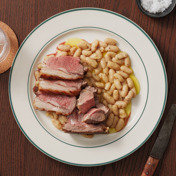 Lamb T-Bone with Cannellini Beans Cacio e Pepe
