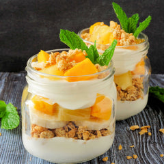 Creamy Mango, Pineapple and Banana Parfaits