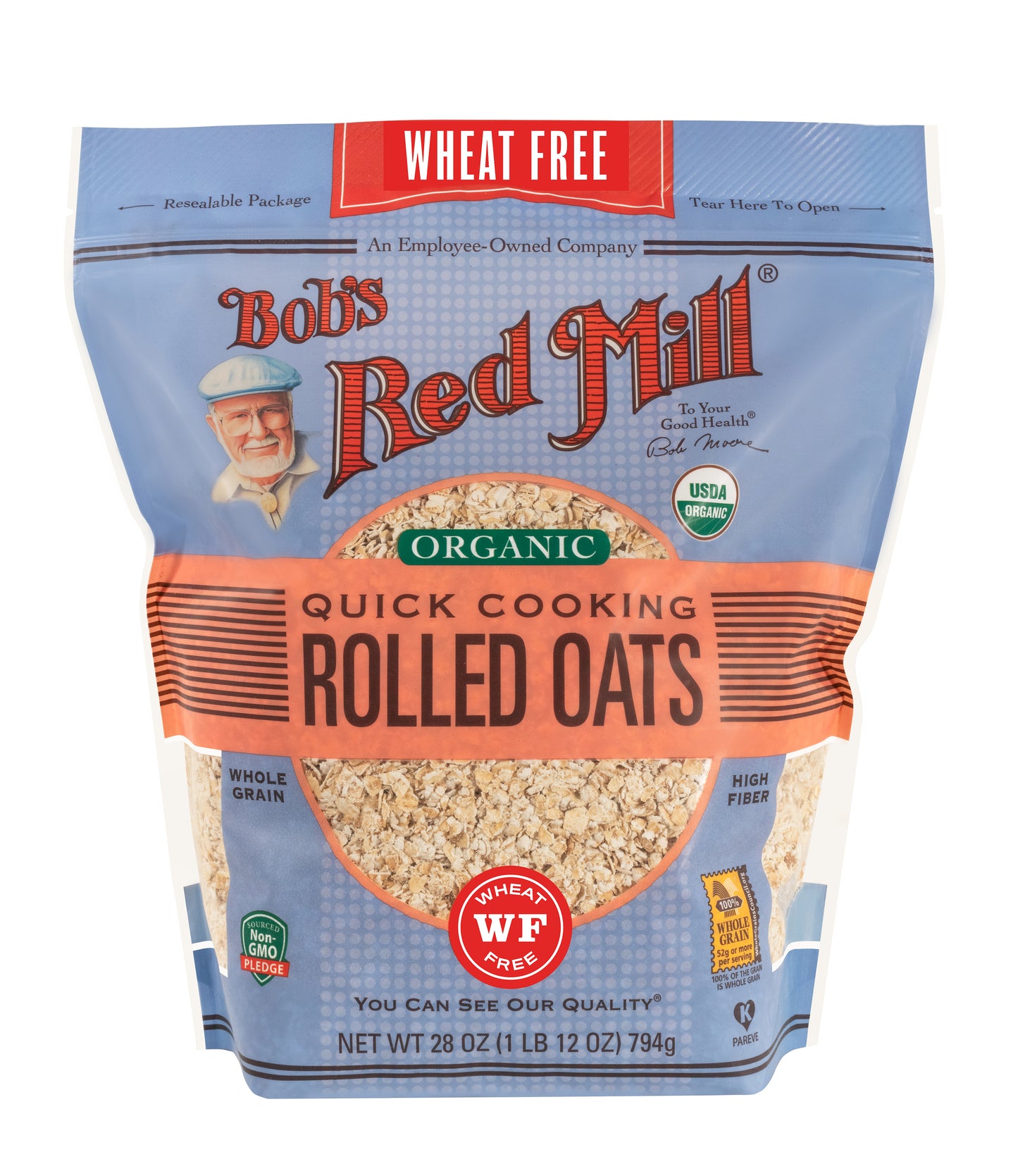 Bob's Red Mill Wheat Free Organic Quick Cooking Rolled Oats 794g