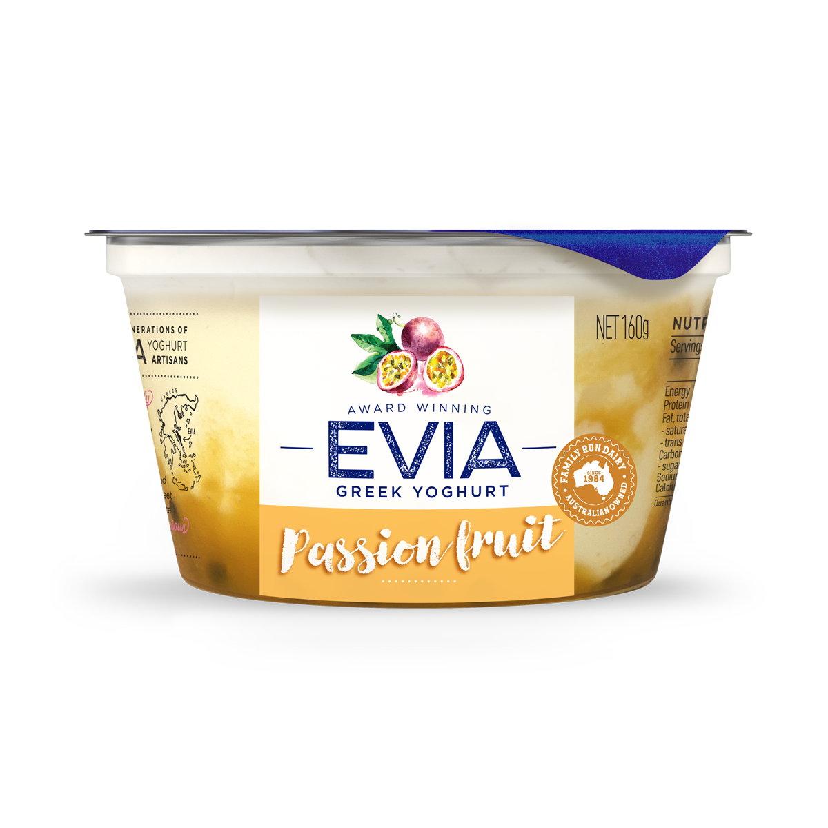 Evia Greek Yoghurt Passionfruit 160g