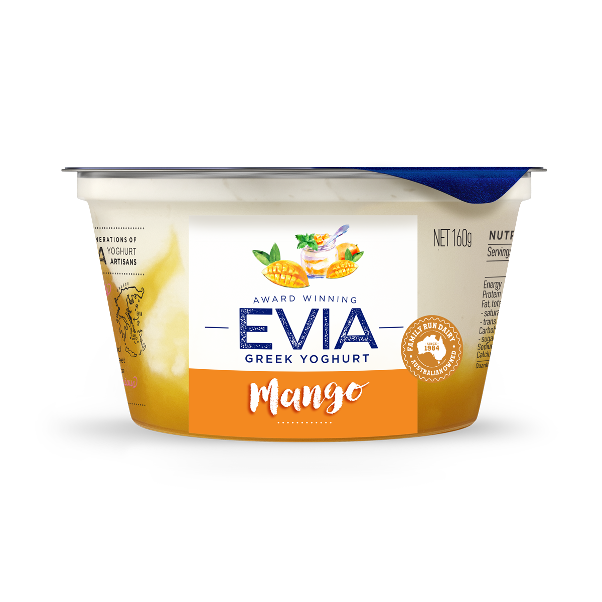 Evia Greek Yoghurt Mango 160g